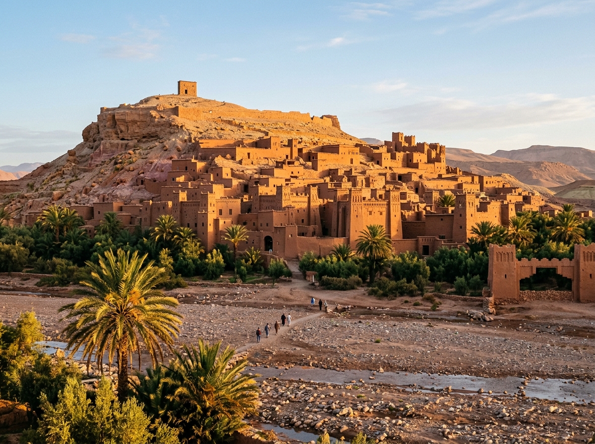 UNESCO World Heritage earthen Ksar of Ait Benhaddou fortress in Morocco