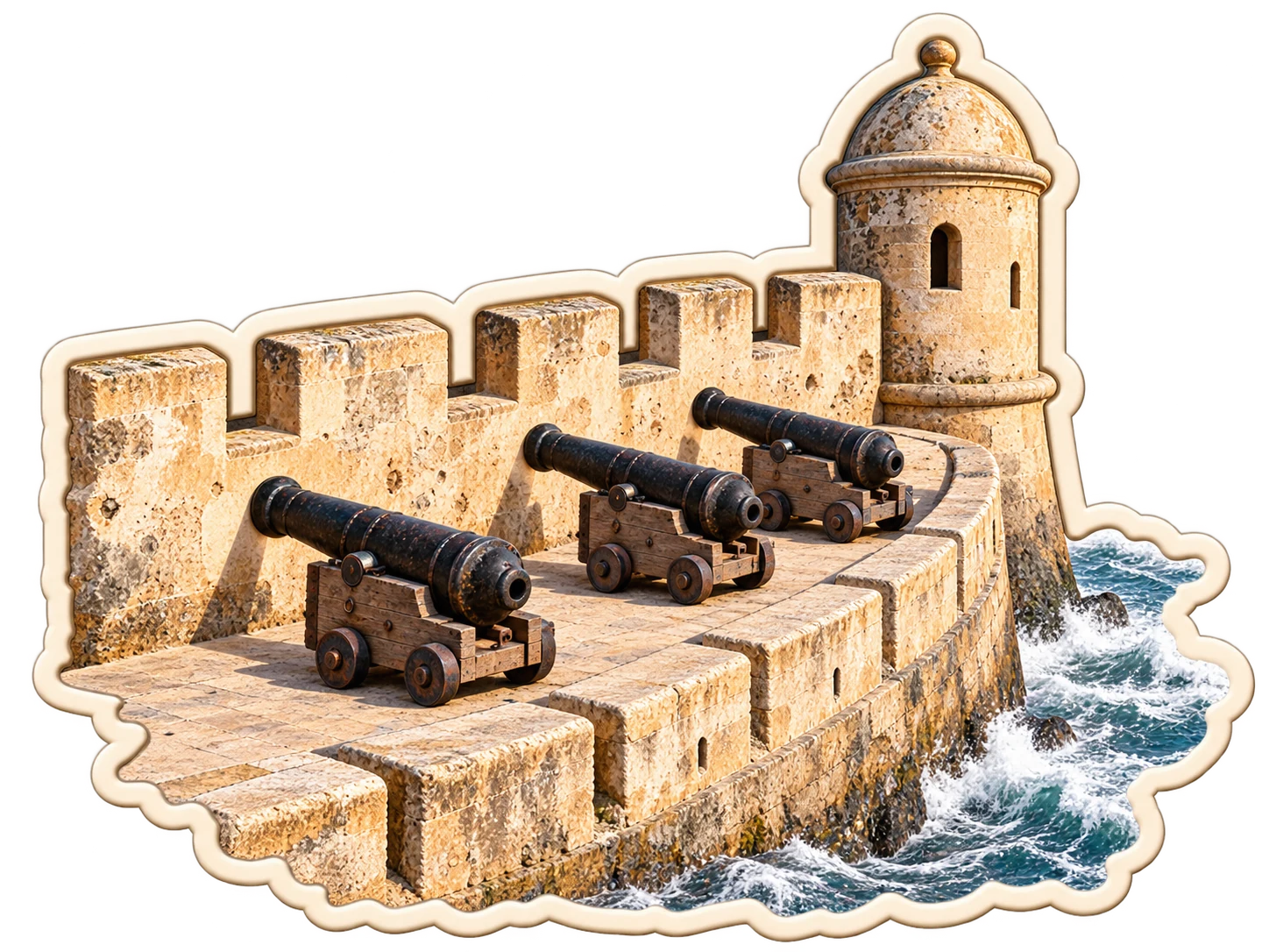 Essaouira Ramparts Coastline Sticker
