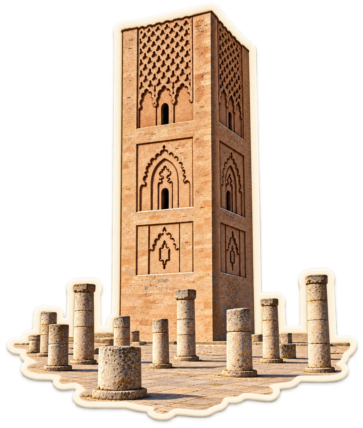 Hassan Tower Rabat Monument Sticker