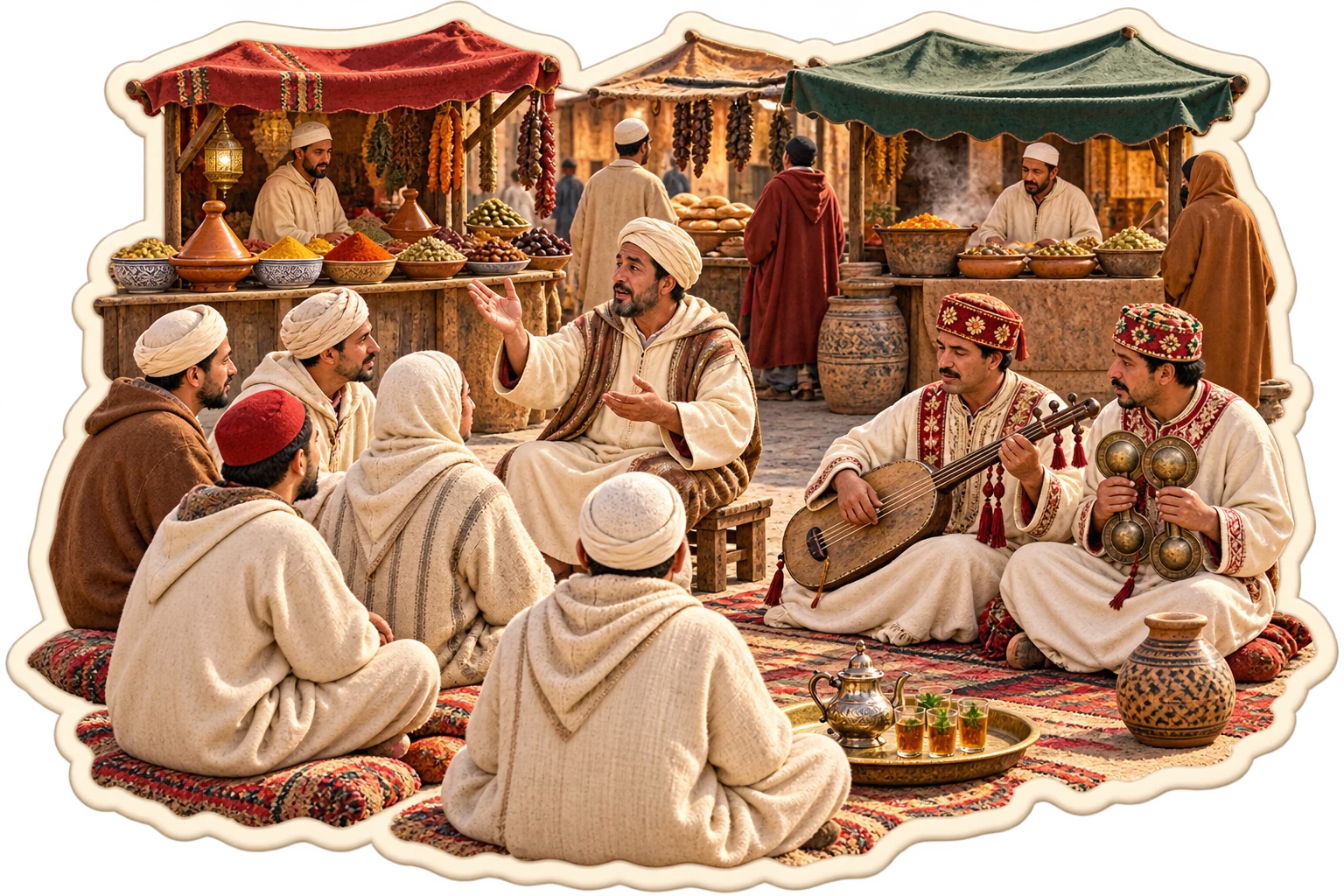 Jemaa el-Fnaa Marrakech Market Sticker