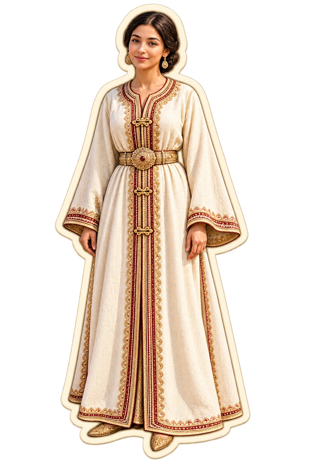 Moroccan Traditional Caftan Attire Sticker