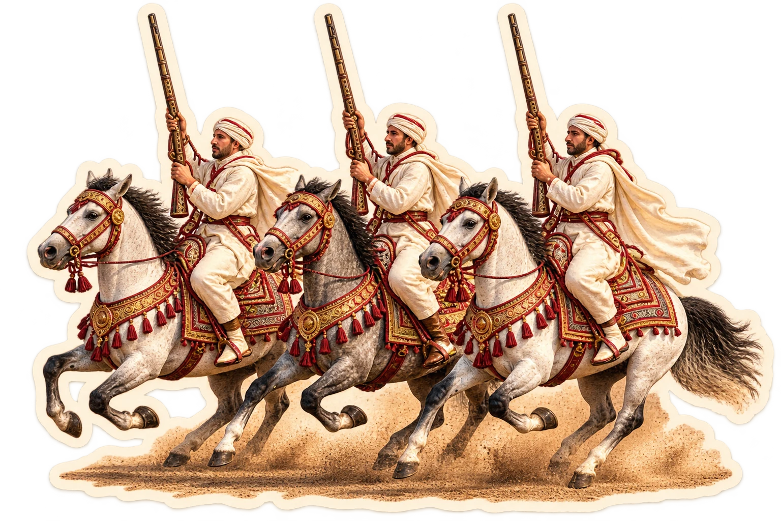 Tbourida Fantasia Moroccan Equestrian Sticker